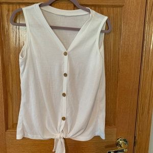 Waffle Knit tie button up